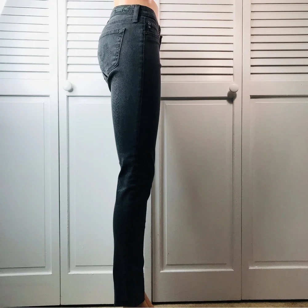 AG ADRIANO GOLDSCHMIED Faded Gray Snakeskin Print Skinny Jeans Size 27R